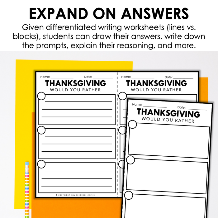 Would You Rather | Thanksgiving | Digital + Printable Prompts