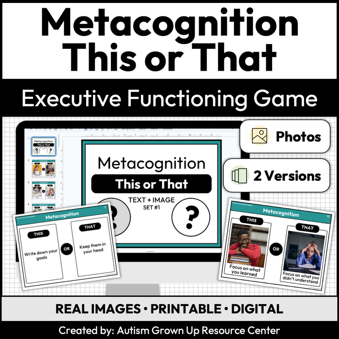 Metacognition | This or That | Executive Functioning Skills Game