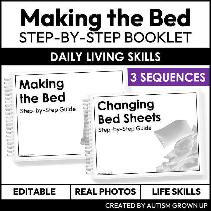 Making the Bed Step-By-Step Booklet | Life Skills | Editable