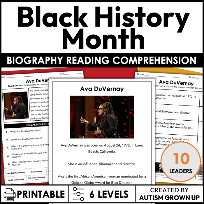 Black History Month | Reading Comprehension | Special Education