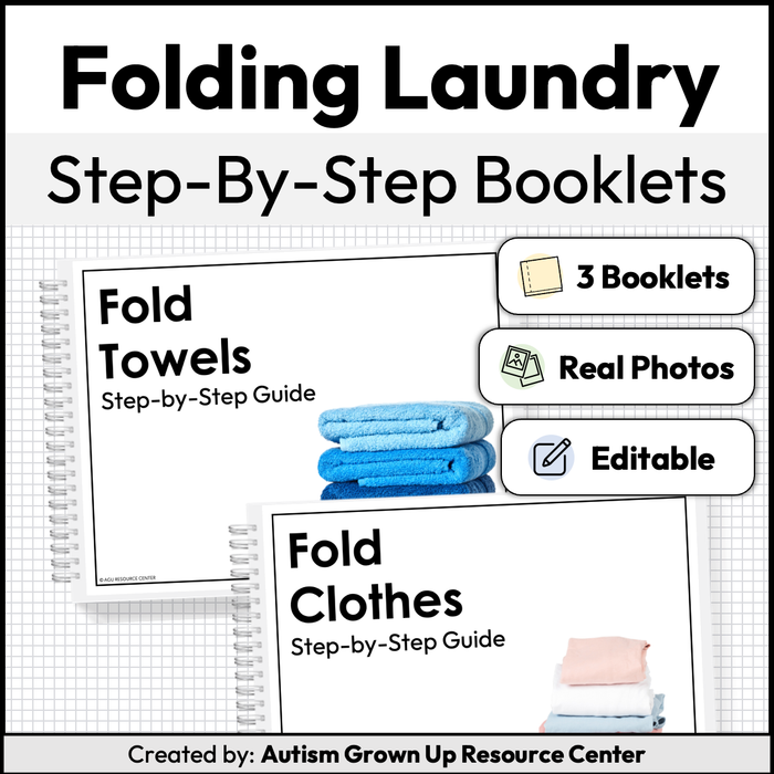 Fold and Put Away Laundry Step-By-Step Booklet | Life Skills | Editable