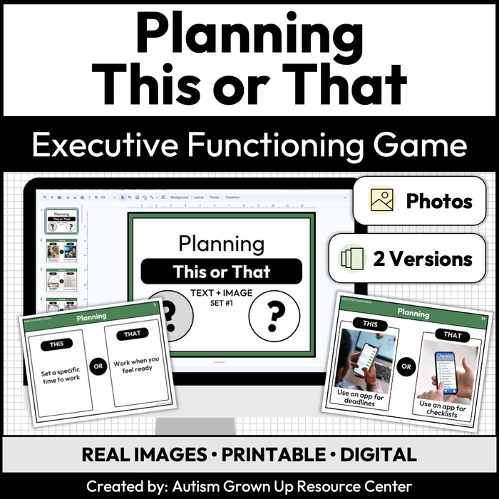 Planning | This or That | Executive Functioning Skills Game