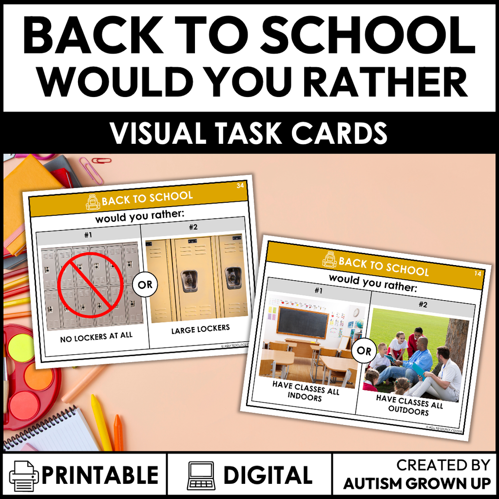 Would You Rather Opinion Task Cards Bundle Print and Digital in