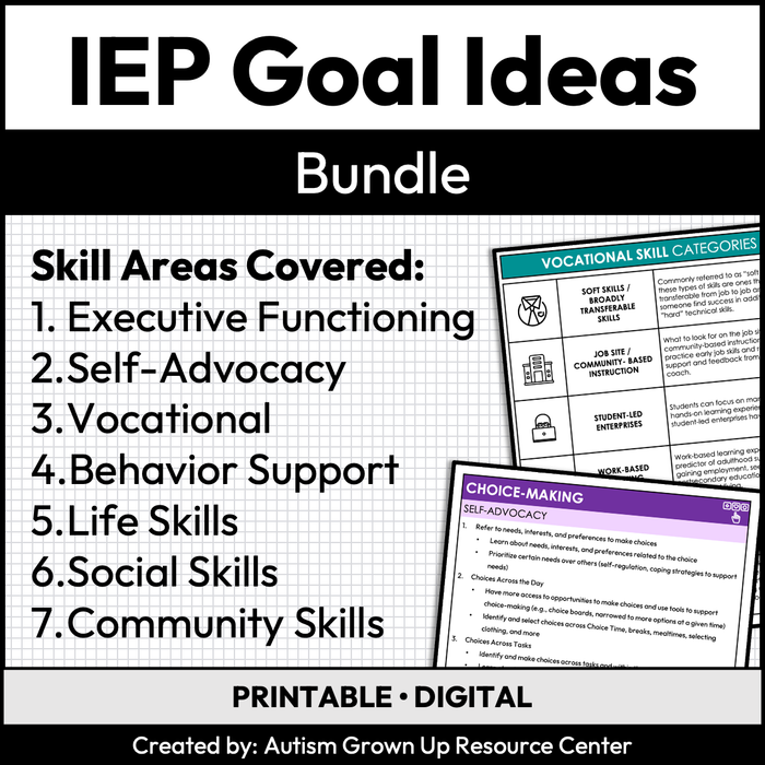 IEP Goal Idea Bank Bundle