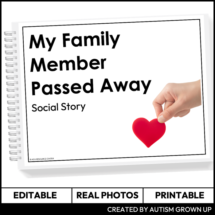 My Family Member Passed Away Social Story Booklet | Editable