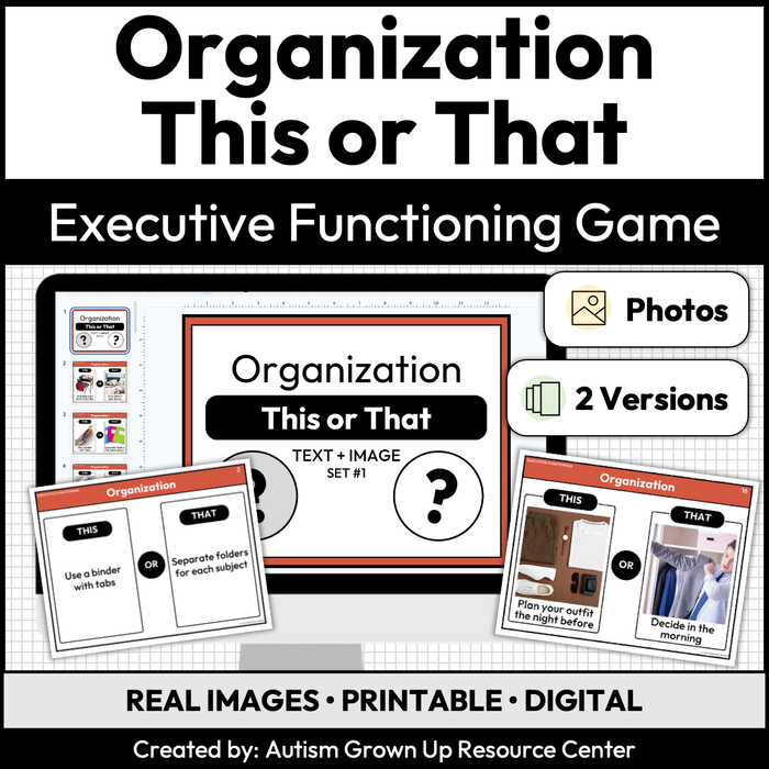 Organization | This or That | Executive Functioning Skills Game