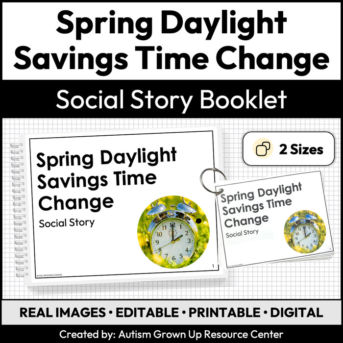 Spring Daylight Savings Time Change | Social Story Booklet