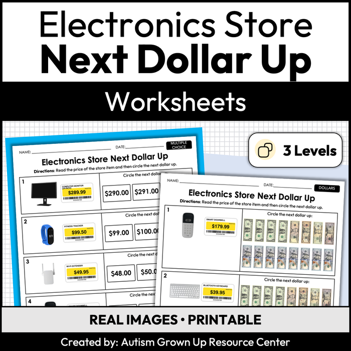 Electronics Store Next Dollar Up | Life Skills Worksheets