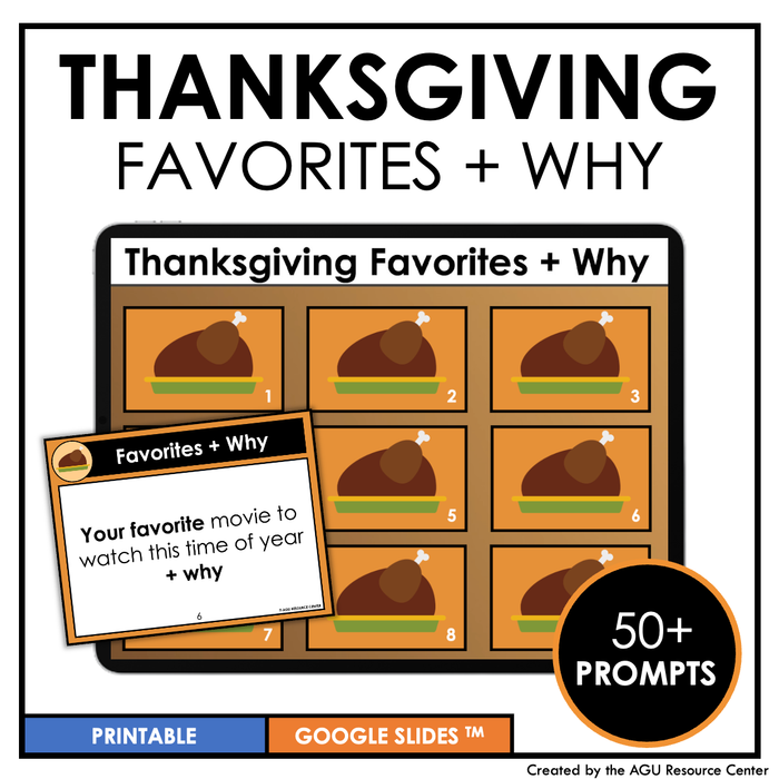 Favorites + Why | Thanksgiving | Digital + Printable Prompts