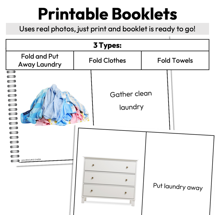 Fold and Put Away Laundry Step-By-Step Booklet | Life Skills | Editable