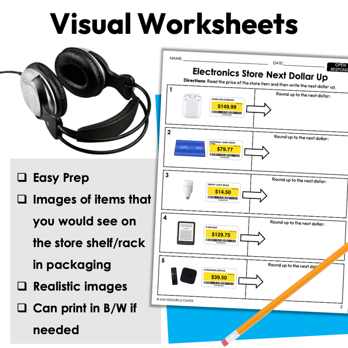 Electronics Store Next Dollar Up | Life Skills Worksheets