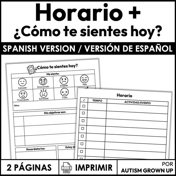 Horario y ¿Cómo te sientes hoy?