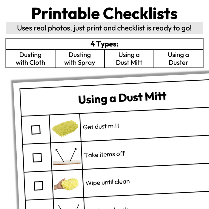 Dusting Checklists | Life Skills | Editable