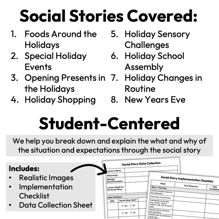 Holiday Social Story Booklet Bundle