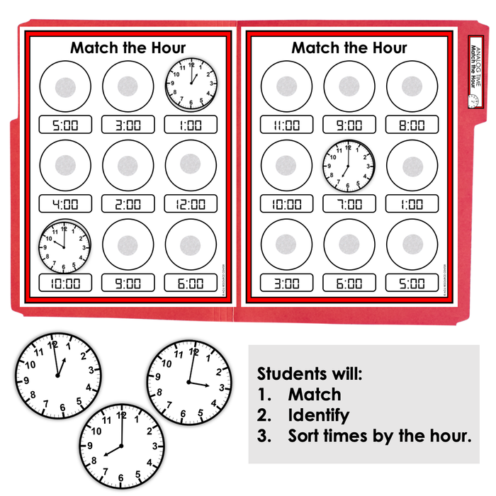 Time By the Hour File Folders | Life Skills + Special Education