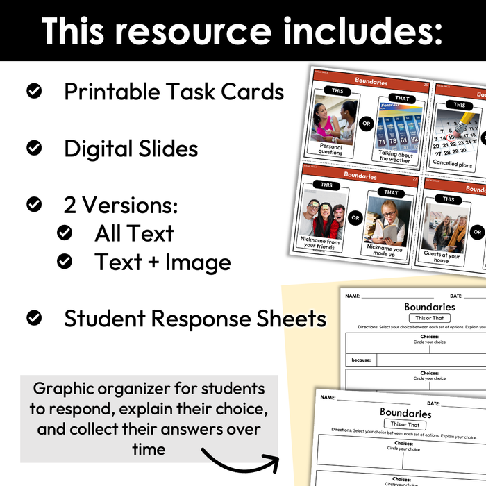 Boundaries | This or That | Social Skills Game