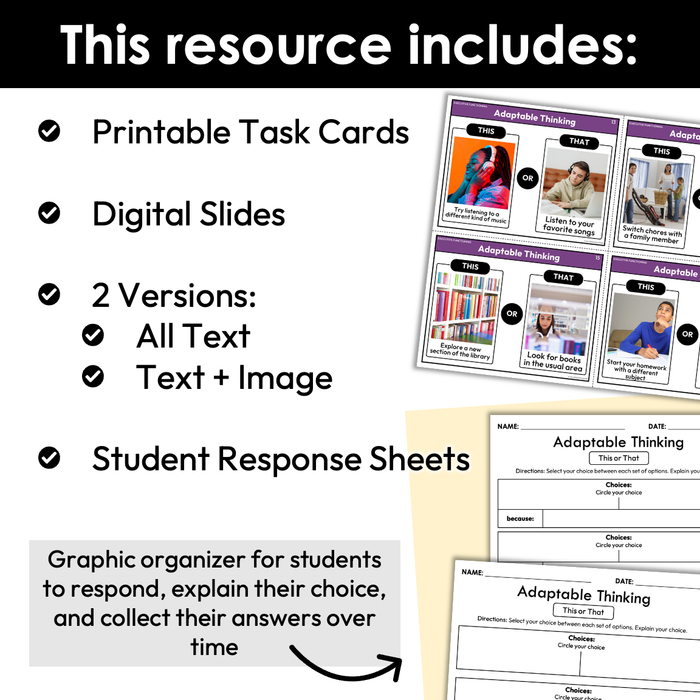 Adaptable Thinking | This or That | Executive Functioning Skills Game