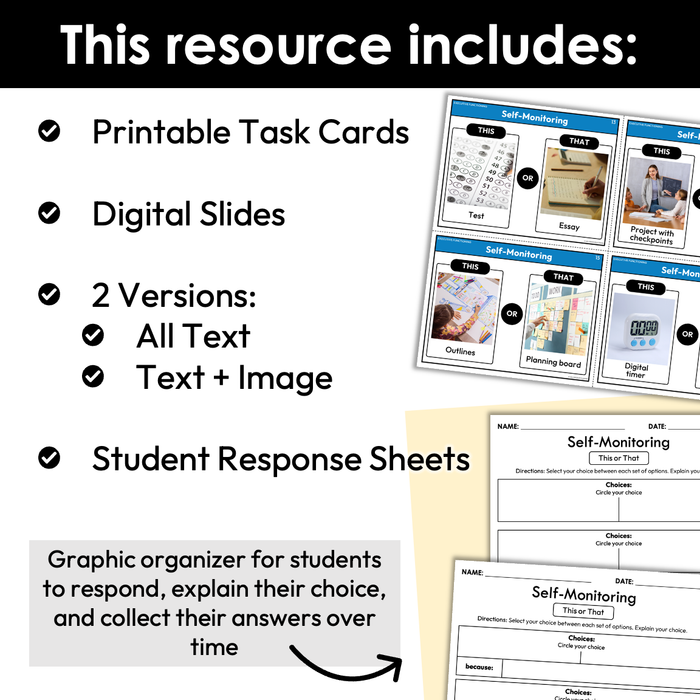 Self-Monitoring | This or That | Executive Functioning Skills Game