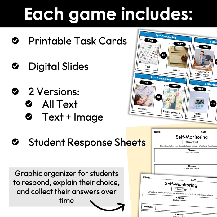 This or That Executive Functioning Skills Game Bundle