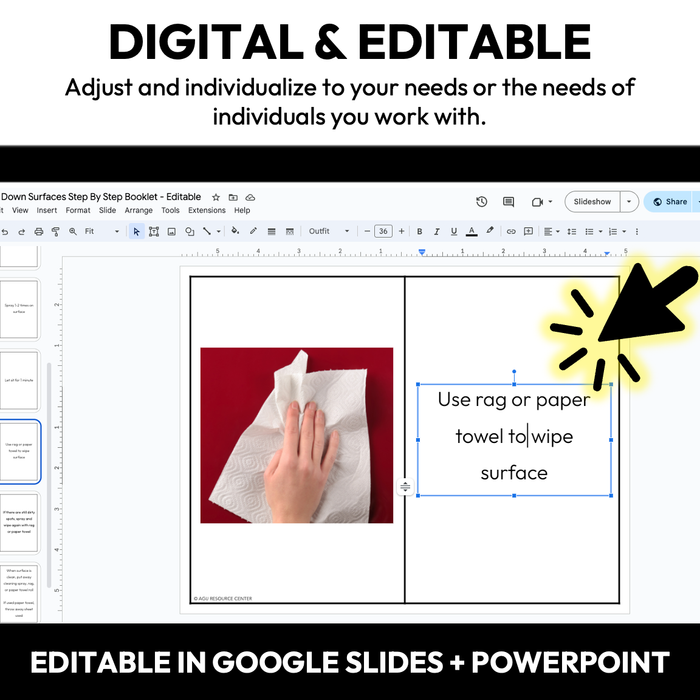 Wiping Surfaces Step-By-Step Booklet | Life Skills + Job Skills | Editable