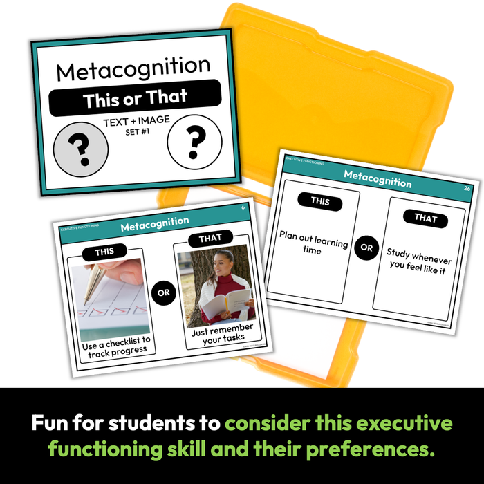 Metacognition | This or That | Executive Functioning Skills Game