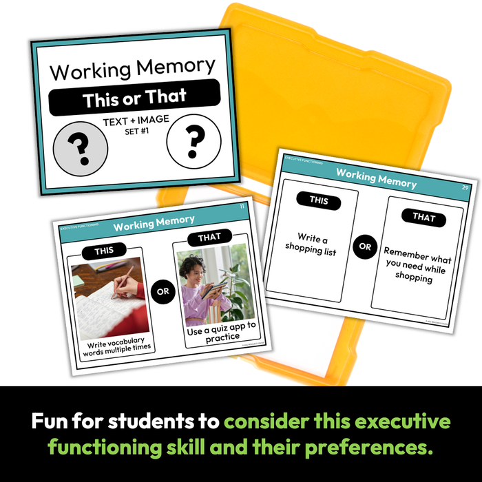 Working Memory | This or That | Executive Functioning Skills Game