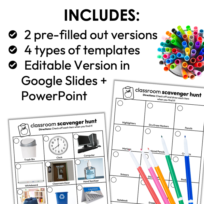 Classroom Scavenger Hunt for Special Education