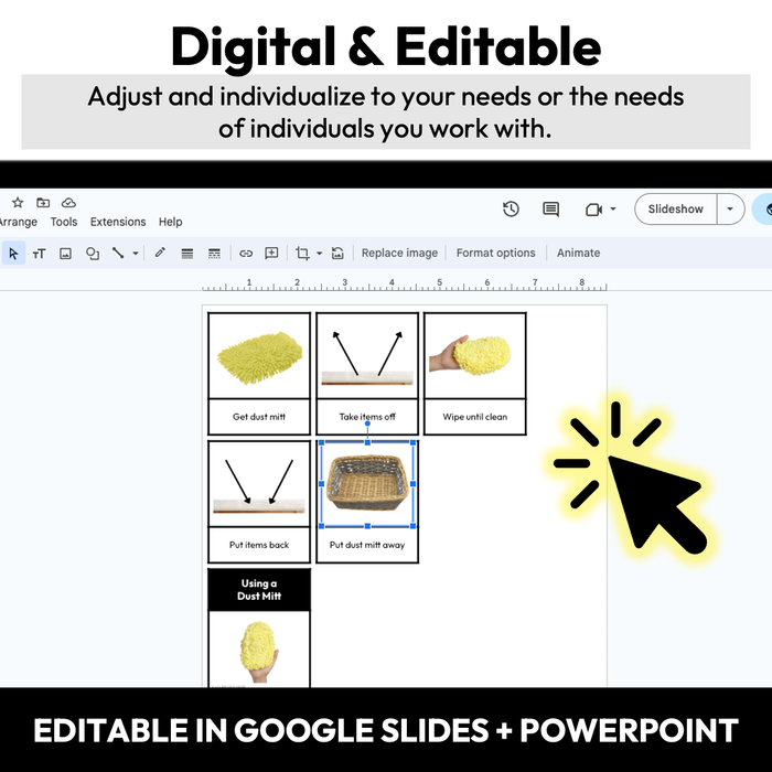 Dusting Visual Sequence Cards | Life Skills | Editable