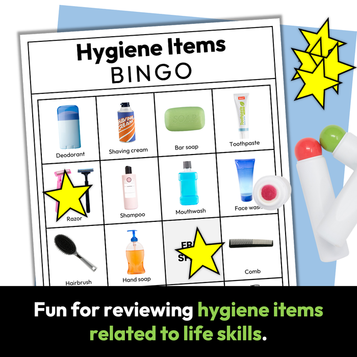 Hygiene Items Bingo | Life Skills and Special Education Activities