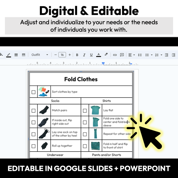 Fold and Put Away Laundry Checklists | Life Skills | Editable