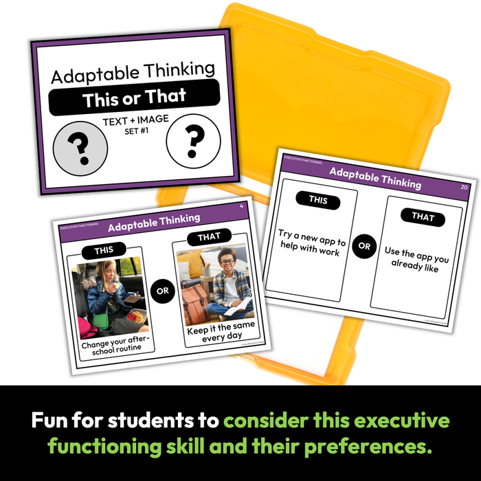 Adaptable Thinking | This or That | Executive Functioning Skills Game