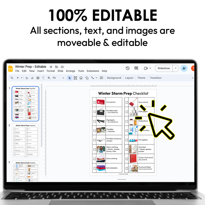 Winter Storm Preparation Checklists | Editable