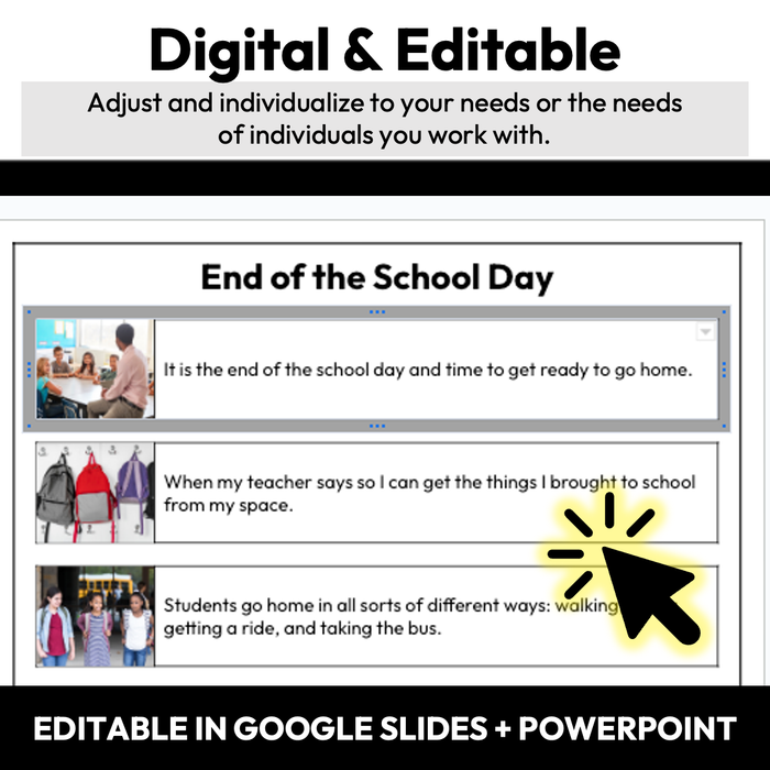 End of the School Day | One-Page Social Story | Middle and High School