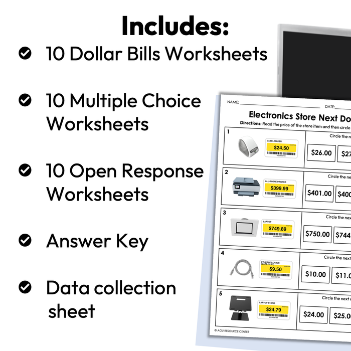 Electronics Store Next Dollar Up | Life Skills Worksheets