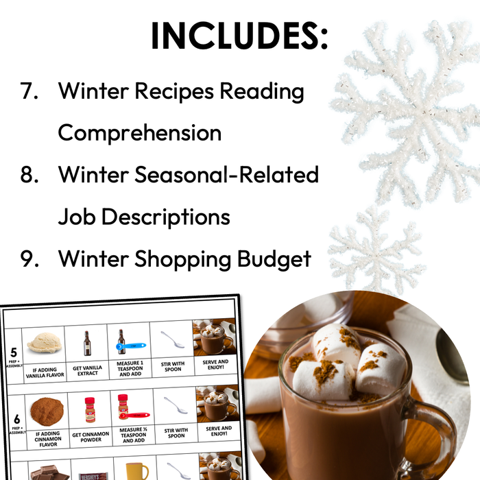 Winter Life Skills Activities for Special Education Bundle