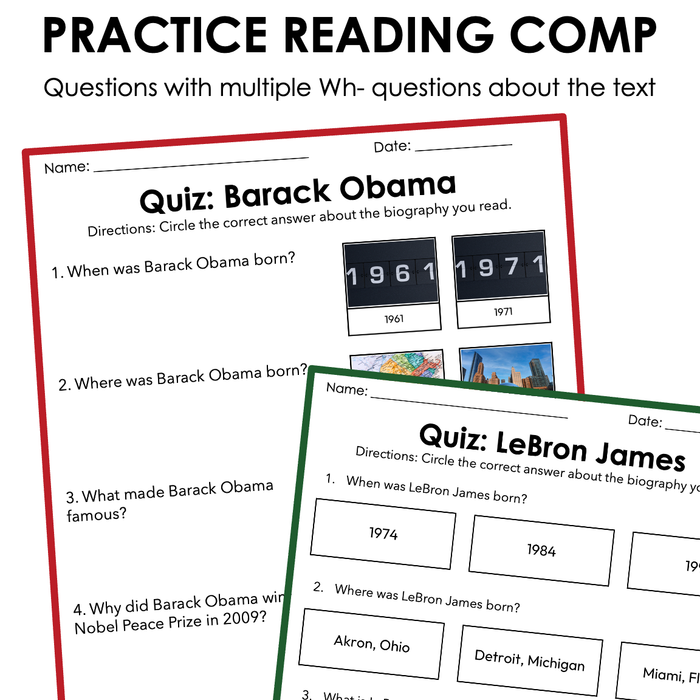 Black History Month | Reading Comprehension | Special Education