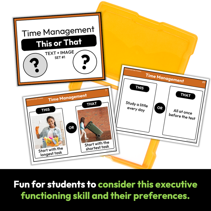 Time Management | This or That | Executive Functioning Skills Game