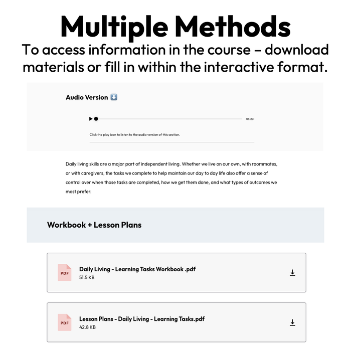 Learning Daily Living Tasks Mini Course