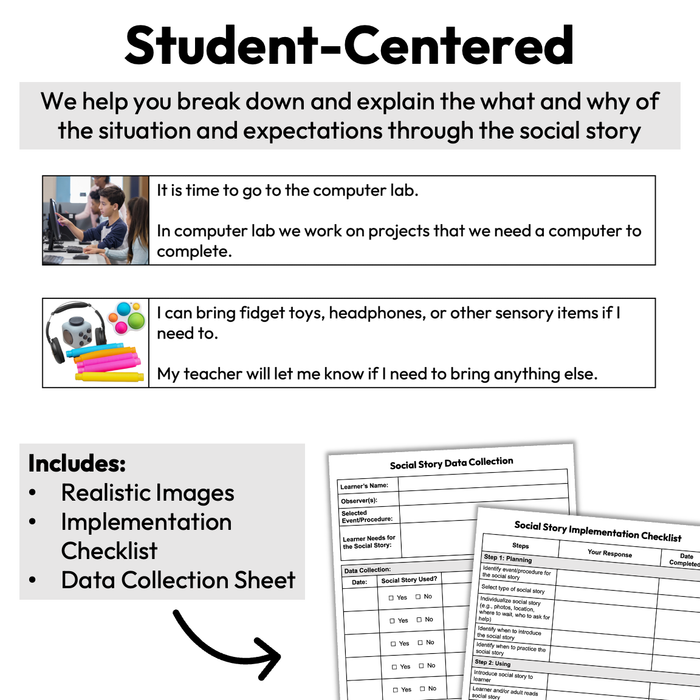 Going to the Computer Lab | 1-Page Social Story | Elementary