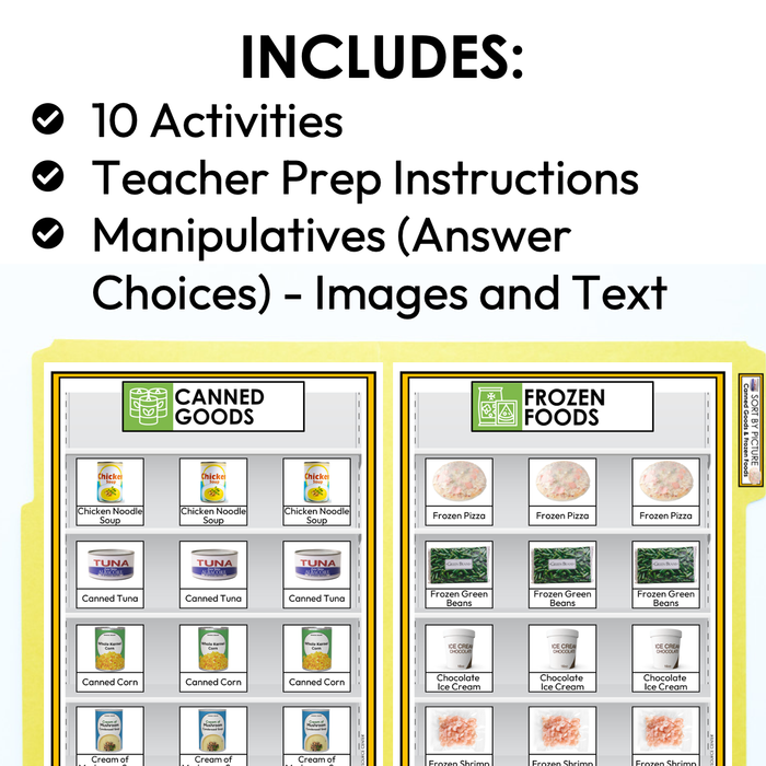 Grocery Foods File Folders | Life Skills + Special Education