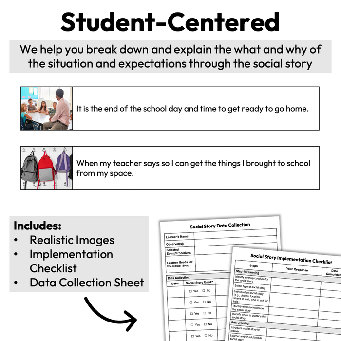 End of the School Day | One-Page Social Story | Elementary