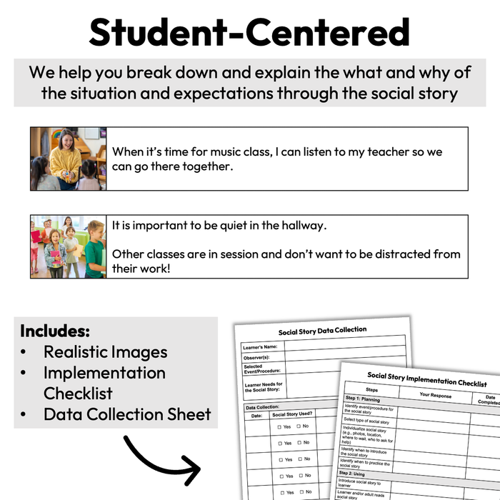 Going to Music Class | 1-Page Social Story | Elementary