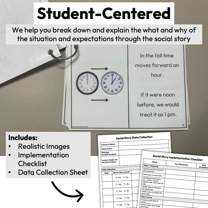 Spring Daylight Savings Time Change | Social Story Booklet