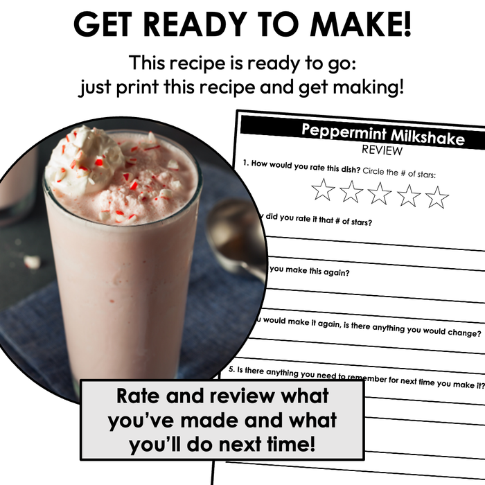 Peppermint Milkshake Visual Recipe