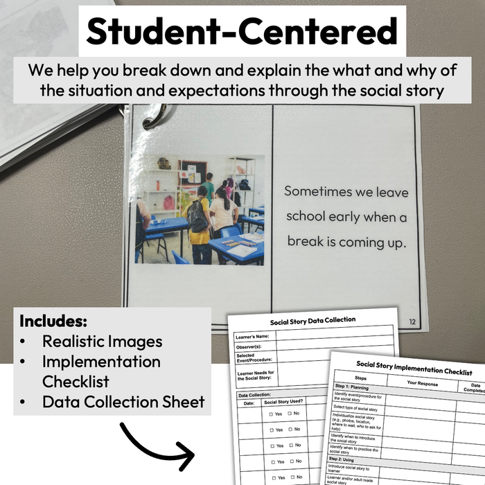 Last Day of School Before a Break | Social Story Booklet