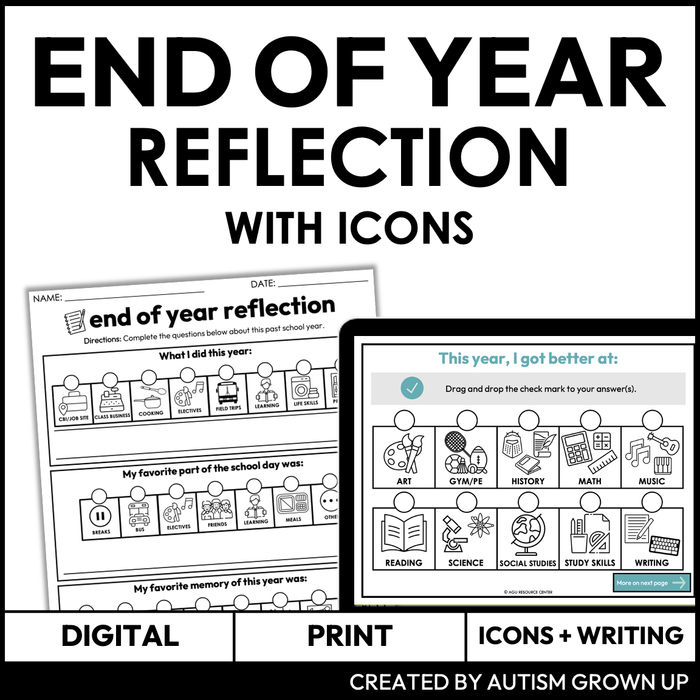 End of Year Reflection with Icons