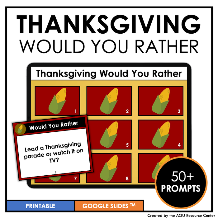 Would You Rather | Thanksgiving | Digital + Printable Prompts