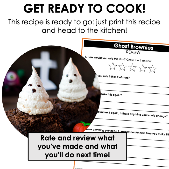 Ghost Brownies Visual Recipe | Halloween Activities
