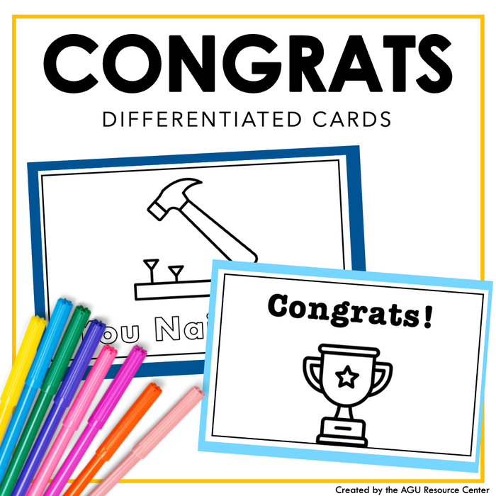 Congrats Greeting Cards | Differentiated Writing for Special Education