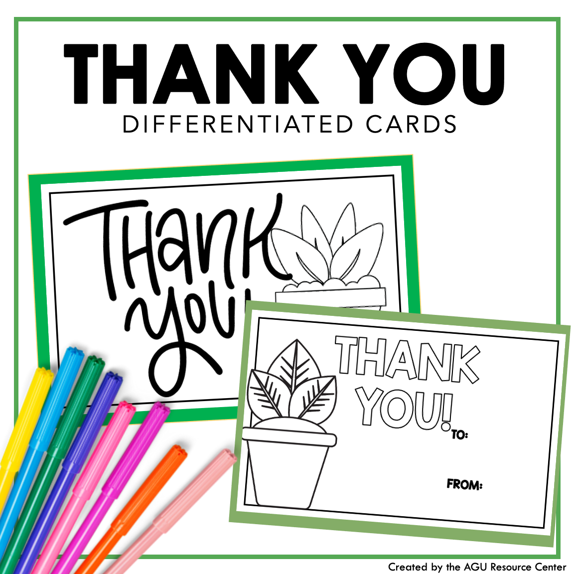 Thank You Cards | Differentiated Writing for Special Education — Autism ...